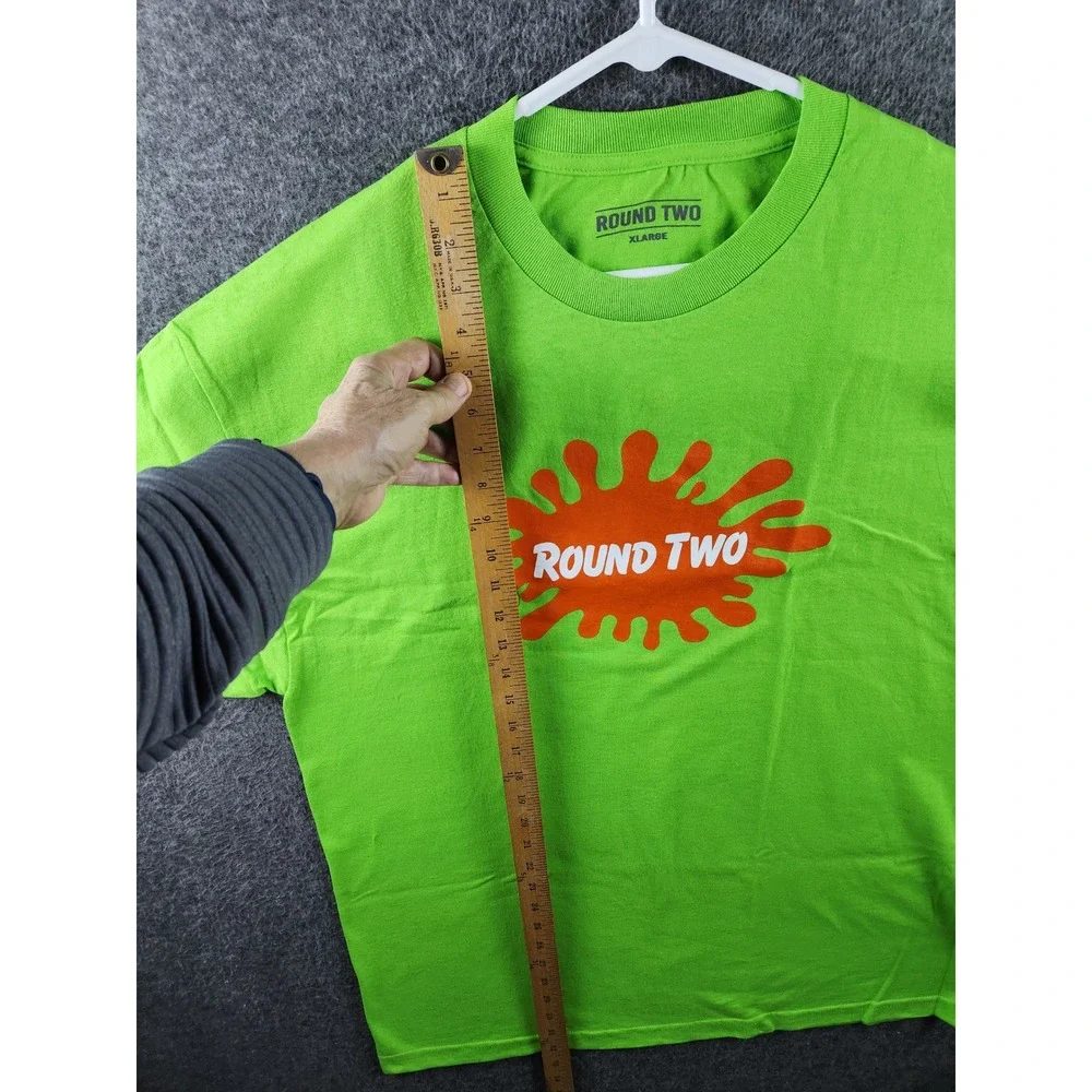 Round Two T Shirt XL Neon Green Graphic Logo Streetwear Short Sleeve Men's - Picture 4 of 8